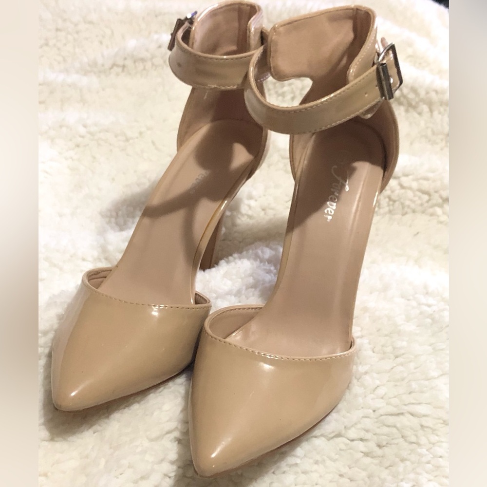 Forever Link Nude Ankle Strap Heels